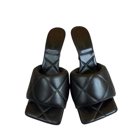 Bottega Veneta Lido 90 Black Quilted Leather Sandals Heels Size 38.5 - Picture 7 of 12